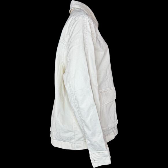 Me by Jennie Garth The Dylan Denim Jacket Natural 1X NWT Pockets Button Front - Picture 4 of 14